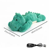 USB-Powered Dinosaur Plush Heating Pillow – Soft, Cuddly, and Warm for Cozy Lounging at Home, Office, or Car – Perfect for Belly, Back, or Lap Warmth (Green) In Australia - Darrahopens