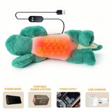 USB-Powered Dinosaur Plush Heating Pillow – Soft, Cuddly, and Warm for Cozy Lounging at Home, Office, or Car – Perfect for Belly, Back, or Lap Warmth (Green)