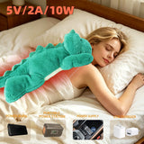 USB-Powered Dinosaur Plush Heating Pillow – Soft, Cuddly, and Warm for Cozy Lounging at Home, Office, or Car – Perfect for Belly, Back, or Lap Warmth (Green) In Australia - Darrahopens