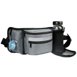 Multifunctional Dog Walking Waist Pack – Hands-Free Pet Training Pouch with Treat Compartment, Waste Bag Dispenser, Mesh Water Bottle Holder, and Built-in Leash Hook for Jogging, Hiking, and Daily Outdoor Adventures (Grey)