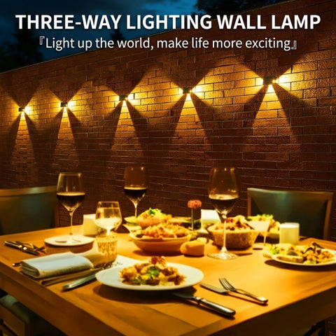 Solar Powered Outdoor Wall Light with Triple-Sided Glow, 5 Lighting Modes, Dusk-to-Dawn Auto On/Off, Weatherproof LED Accent Lamp for Patio, Fence, Staircase, and Garden Wall Decor (10PCS, Cool White) In Australia - Darrahopens