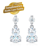 Elegant S925 Silver Moissanite Gourd Earrings with Round Stud and Pear-Shaped Drops, 8 Hearts 8 Arrows Cut, Brilliant Fire, Ideal for Daily Wear, Date Nights, and Light Formal Occasions, Includes GRA Certificate (Silver, 2 Carat)