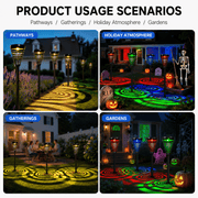 Darrahopens Occasions > Party Lights > Coloured Lights Solar-Powered Decorative Garden Light with RGB Color Modes and Warm White Option, Weatherproof Outdoor Patio Lantern for Festive Ambiance, Auto On/Off at Dusk, Ideal for Pathways, Yards, and Holiday Celebrations (3PCS, RGB Light+Cool White Light)