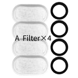 Replacement Pet Water Fountain Filter Kit with Runway Filter, Round Foam, and Square Activated Carbon Pad for Clean, Fresh Drinking Water for Cats and Dogs (B Filter×12)