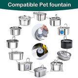 Replacement Pet Water Fountain Filter Kit with Runway Filter, Round Foam, and Square Activated Carbon Pad for Clean, Fresh Drinking Water for Cats and Dogs (B Filter×8)