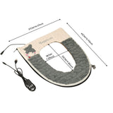 USB-Powered Heated Toilet Seat Cover with Soft Plush and Waterproof PU Leather, Adjustable Temperature and Timer, Easy-Clean Design for Warm and Cozy Bathroom Experience (Grey) In Australia - Darrahopens