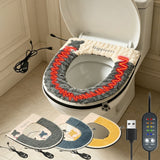 USB-Powered Heated Toilet Seat Cover with Soft Plush and Waterproof PU Leather, Adjustable Temperature and Timer, Easy-Clean Design for Warm and Cozy Bathroom Experience (Yellow) In Australia - Darrahopens