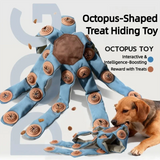 Interactive Octopus Puzzle Toy for Dogs – Snuffle Mat & Treat Dispenser Combo for Slow Feeding, Mental Stimulation, and Boredom Relief, Made from Recycled Fire Hose and Natural Rubber, Perfect for Solo or Bonding Play (Blue)