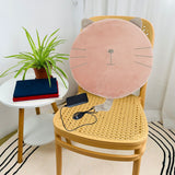 New Winter USB Heated Seat Cushion, Round Cartoon Design for Office and Home, Portable Warmth with Adjustable Temperature, Compatible with Power Banks and USB Ports (Bear)