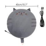 New Winter USB Heated Seat Cushion, Round Cartoon Design for Office and Home, Portable Warmth with Adjustable Temperature, Compatible with Power Banks and USB Ports (Bear)