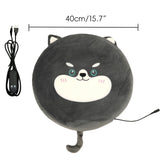 New Winter USB Heated Seat Cushion, Round Cartoon Design for Office and Home, Portable Warmth with Adjustable Temperature, Compatible with Power Banks and USB Ports (Husky) In Australia - Darrahopens