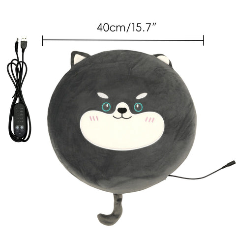 New Winter USB Heated Seat Cushion, Round Cartoon Design for Office and Home, Portable Warmth with Adjustable Temperature, Compatible with Power Banks and USB Ports (Husky) In Australia - Darrahopens