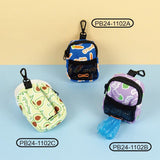 Stylish Printed Dog Walk Pouch, Pet Waste Bag Dispenser with Bone-Shaped Outlet, Mini Backpack Design with Hooks and Straps for Leashes, Keys, and Small Essentials (Purple) In Australia - Darrahopens