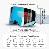 Magnetic Flip-Up Ski Goggles with Anti-Fog Cylindrical Lens for Snow Sports, Winter Hiking, and Mountain Climbing – Unisex Design for Clear Vision and Impact Protection (C) In Australia - Darrahopens