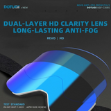 Magnetic Flip-Up Ski Goggles with Anti-Fog Cylindrical Lens for Snow Sports, Winter Hiking, and Mountain Climbing – Unisex Design for Clear Vision and Impact Protection (D) In Australia - Darrahopens