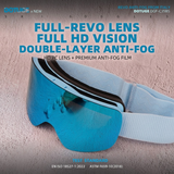 Magnetic Flip-Up Ski Goggles with Anti-Fog Cylindrical Lens for Snow Sports, Winter Hiking, and Mountain Climbing – Unisex Design for Clear Vision and Impact Protection (D) In Australia - Darrahopens