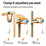 Interactive Door Clip Cat Toy with Bouncy Spring and Replaceable Teaser Tail – Self-Play Entertainer for Solo Cats, Mounts on Doorframes, Tables, or Cat Trees to Spark Hunting Instincts and Burn Off Excess Energy (Orange) In Australia - Darrahopens