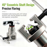 45° Eccentric Manual Copper Tube Expander Tool with Metric and Imperial Steel Clamp Plate for HVAC Refrigeration Condenser Piping Water Plumbing Installation and DIY Copper Pipe Projects (Silver, S)