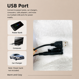 USB-Powered Faux Rabbit Fur Heating Pad for Office, Car, and Outdoor Use – Soft, Portable, and Adjustable Temperature with Timer (Black)