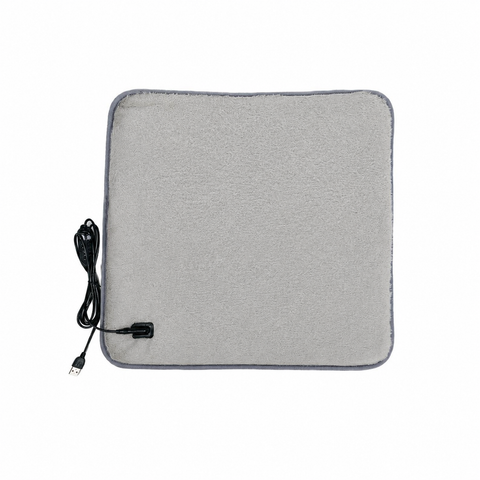 USB-Powered Faux Rabbit Fur Heating Pad for Office, Car, and Outdoor Use – Soft, Portable, and Adjustable Temperature with Timer (Grey) In Australia - Darrahopens