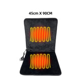 USB-Powered Faux Rabbit Fur Heating Pad for Office, Car, and Outdoor Use – Soft, Portable, and Adjustable Temperature with Timer (Black)