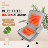 USB-Powered Heated Cushion with Faux Rabbit Fur, Ideal for Office Chairs, Car Seats, Outdoor Use, and Pet Warming – Soft, Portable, and Foldable Design (Black) In Australia - Darrahopens