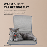 USB-Powered Heated Cushion with Faux Rabbit Fur, Ideal for Office Chairs, Car Seats, Outdoor Use, and Pet Warming – Soft, Portable, and Foldable Design (Grey)