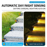 Solar Powered Triangle Step Light with Monocrystalline Silicon Panel, Auto On at Dusk, IP65 Waterproof for Outdoor Stairs, Pathways, Patios, and Garden Steps – Choose Cool White 6000K or Warm Yellow 3000K for Safe Nighttime Illumination (12PCS, Warm White