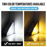 Solar Powered Triangle Step Light with Monocrystalline Silicon Panel, Auto On at Dusk, IP65 Waterproof for Outdoor Stairs, Pathways, Patios, and Garden Steps – Choose Cool White 6000K or Warm Yellow 3000K for Safe Nighttime Illumination (24PCS, Warm White
