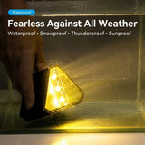 Solar Powered Triangle Step Light with Monocrystalline Silicon Panel, Auto On at Dusk, IP65 Waterproof for Outdoor Stairs, Pathways, Patios, and Garden Steps – Choose Cool White 6000K or Warm Yellow 3000K for Safe Nighttime Illumination (24PCS, Warm White