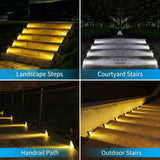 Solar Powered Triangle Step Light with Monocrystalline Silicon Panel, Auto On at Dusk, IP65 Waterproof for Outdoor Stairs, Pathways, Patios, and Garden Steps – Choose Cool White 6000K or Warm Yellow 3000K for Safe Nighttime Illumination (24PCS, Warm White