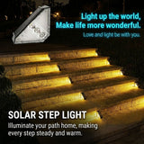 Solar Powered Triangle Step Light with Monocrystalline Silicon Panel, Auto On at Dusk, IP65 Waterproof for Outdoor Stairs, Pathways, Patios, and Garden Steps – Choose Cool White 6000K or Warm Yellow 3000K for Safe Nighttime Illumination (6PCS, Warm White