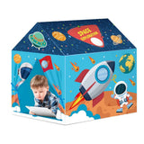 Kids Play Tent Theme House for Indoor Outdoor Fun, Space Princess Ocean Design with Ball Pit, Perfect for Toddlers and Family Camping Adventures as a Creative Holiday Gift (Space1, Blue) In Australia - Darrahopens
