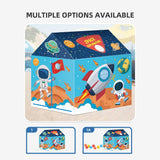 Kids Play Tent Theme House for Indoor Outdoor Fun, Space Princess Ocean Design with Ball Pit, Perfect for Toddlers and Family Camping Adventures as a Creative Holiday Gift (Space1A, Blue)