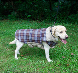 Reversible Winter Dog Coat with Plaid and Quilted Sides, Warm Cotton-Filled Vest for Outdoor Walks, Adjustable Velcro Straps for a Secure Fit (XL, Brown)