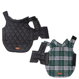 Reversible Winter Dog Coat with Plaid and Quilted Sides, Warm Cotton-Filled Vest for Outdoor Walks, Adjustable Velcro Straps for a Secure Fit (XS, Red)