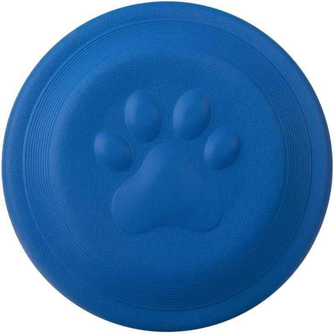 Soft Durable Dog Frisbee for Fetch, Tug, and Water Play – Non-Toxic Rubber Flying Disc with Paw Print Design, Perfect for Outdoor Training, Beach, and Pool Fun with Large, Medium, and Small Breeds (L, Blue) In Australia - Darrahopens