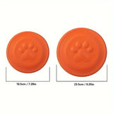 Soft Durable Dog Frisbee for Fetch, Tug, and Water Play – Non-Toxic Rubber Flying Disc with Paw Print Design, Perfect for Outdoor Training, Beach, and Pool Fun with Large, Medium, and Small Breeds (L, Orange)