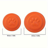 Soft Durable Dog Frisbee for Fetch, Tug, and Water Play – Non-Toxic Rubber Flying Disc with Paw Print Design, Perfect for Outdoor Training, Beach, and Pool Fun with Large, Medium, and Small Breeds (L, Yellow) In Australia - Darrahopens