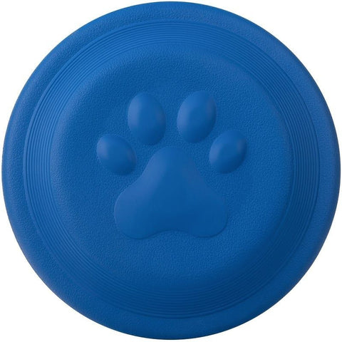 Soft Durable Dog Frisbee for Fetch, Tug, and Water Play – Non-Toxic Rubber Flying Disc with Paw Print Design, Perfect for Outdoor Training, Beach, and Pool Fun with Large, Medium, and Small Breeds (S, Blue) In Australia - Darrahopens