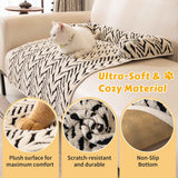 Ultra-Soft Plush Pet Sofa Bed with Bolster Support, Washable Couch Protector Mat for Cats and Small to Medium Dogs, Multi-Scenario Use for Home, Car, or Outdoor (M, Brown)