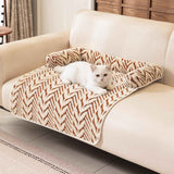 Ultra-Soft Plush Pet Sofa Bed with Bolster Support, Washable Couch Protector Mat for Cats and Small to Medium Dogs, Multi-Scenario Use for Home, Car, or Outdoor (S, Black)