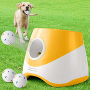 Automatic Dog Tennis Ball Launcher for Indoor & Outdoor Play, Adjustable 3-Speed Thrower with 3 Durable Chew Balls, Rechargeable Fetch Machine for Small, Medium, and Large Dogs (Blue)