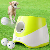Automatic Dog Tennis Ball Launcher for Indoor & Outdoor Play, Adjustable 3-Speed Thrower with 3 Durable Chew Balls, Rechargeable Fetch Machine for Small, Medium, and Large Dogs (Green) In Australia - Darrahopens