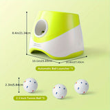 Automatic Dog Tennis Ball Launcher for Indoor & Outdoor Play, Adjustable 3-Speed Thrower with 3 Durable Chew Balls, Rechargeable Fetch Machine for Small, Medium, and Large Dogs (Green) In Australia - Darrahopens