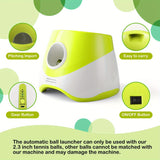 Automatic Dog Tennis Ball Launcher for Indoor & Outdoor Play, Adjustable 3-Speed Thrower with 3 Durable Chew Balls, Rechargeable Fetch Machine for Small, Medium, and Large Dogs (Green) In Australia - Darrahopens
