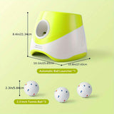 Automatic Dog Tennis Ball Launcher for Indoor & Outdoor Play, Adjustable 3-Speed Thrower with 3 Durable Chew Balls, Rechargeable Fetch Machine for Small, Medium, and Large Dogs (Yellow) In Australia - Darrahopens