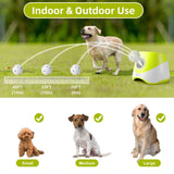 Automatic Dog Tennis Ball Launcher for Indoor & Outdoor Play, Adjustable 3-Speed Thrower with 3 Durable Chew Balls, Rechargeable Fetch Machine for Small, Medium, and Large Dogs (Yellow) In Australia - Darrahopens
