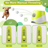 Automatic Dog Tennis Ball Launcher for Indoor & Outdoor Play, Adjustable 3-Speed Thrower with 3 Durable Chew Balls, Rechargeable Fetch Machine for Small, Medium, and Large Dogs (Yellow) In Australia - Darrahopens