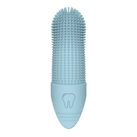 Gentle Silicone Finger Toothbrush for Cats and Dogs – Reusable, Soft 360° Bristle Design for Daily Plaque and Tartar Removal, Comfortable Pet Dental Care at Home (Blue)